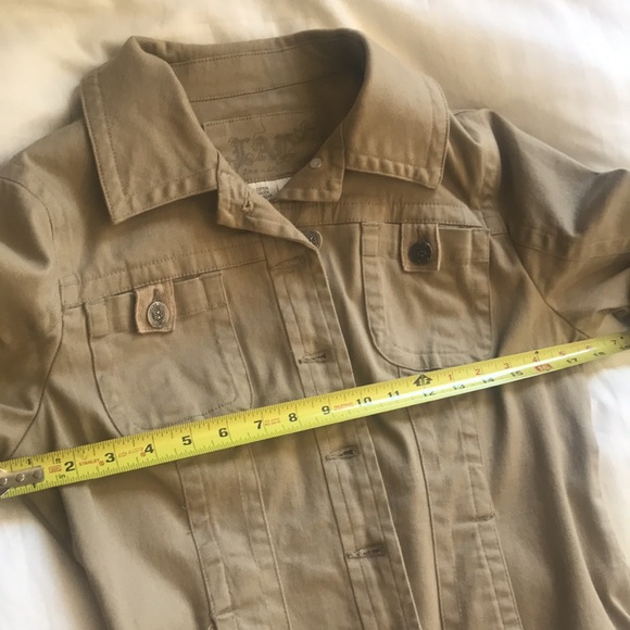 Brown jean jacket. Size small. Cotton/spandex. - Picture 12 of 12